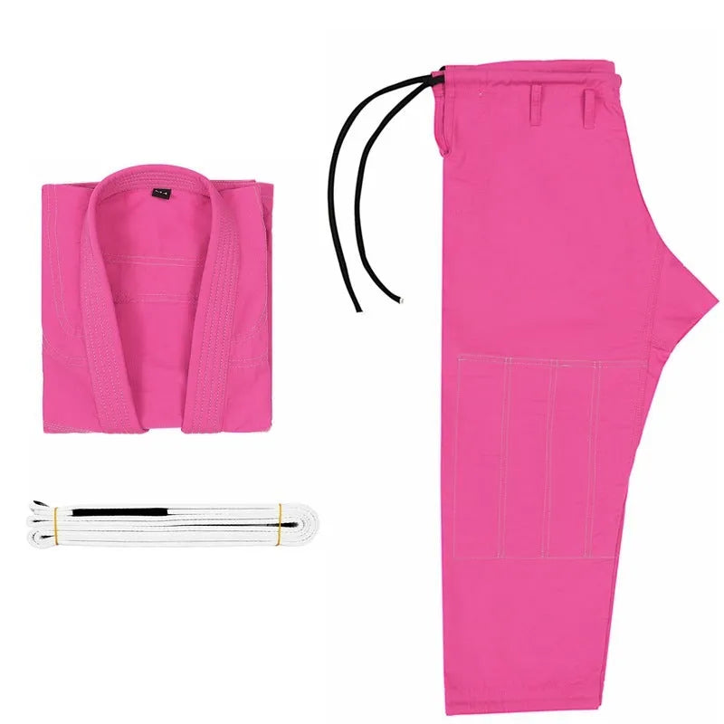 Thin Brazilian Jiu-Jitsu gi set in cotton blend fabric showing top and trousers training wear