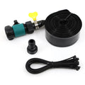 Blue portable plastic garden sprinkler with solar water cooling feature on lawn