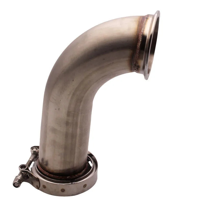 Stainless steel V-clamp downpipe for plumbing on general models.