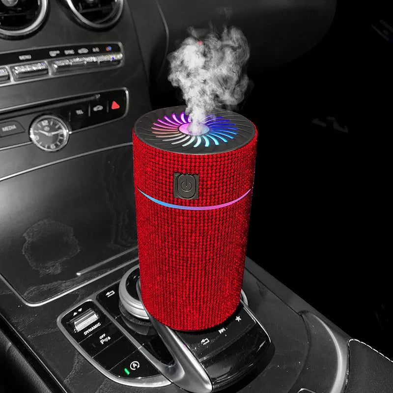 Car mounted USB air purifier humidifier in diamond finish colours