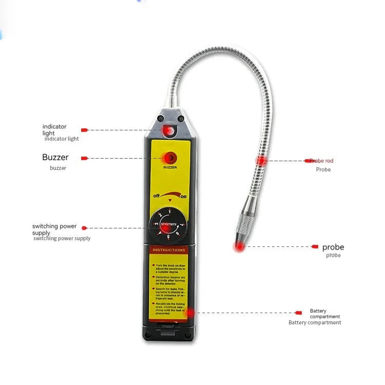 WJL-6000 halogen electronic leak detector with 20cm probe for automotive air conditioning refrigerant gas leaks