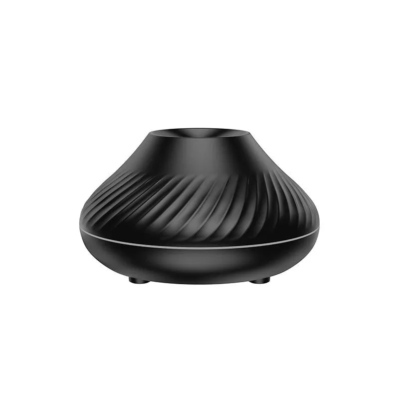 Volcanic flame aroma diffuser with LED lights and water mist emission