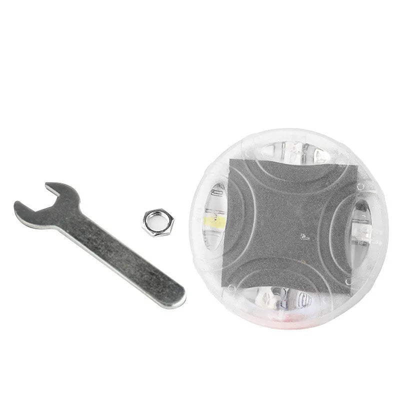 Colourful solar LED valve light for car or motorcycle wheel hub with 15 flash modes.