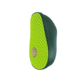 Green avocado-shaped cat scratching post toy on a white background