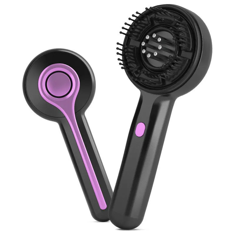 Grey USB-powered head massage tingler comb with a mechanical two-speed switch.