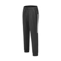Men's black polyester running exercise pants with a mid-waist fit.