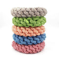 Cotton string braided ring pet chew toy in random colour, approximately 18cm woven design