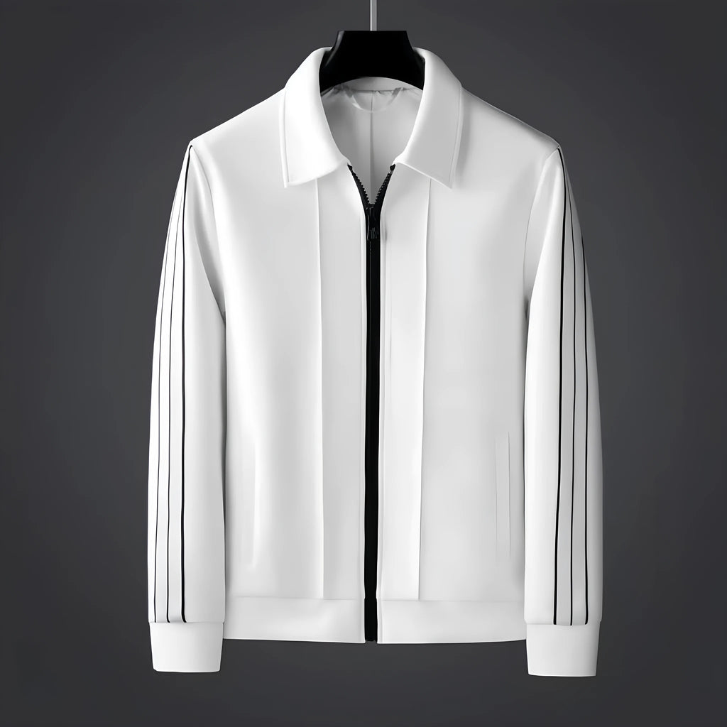 Casual sports men's long-sleeved cardigan sweater baggy coat in black top with cotton fabric
