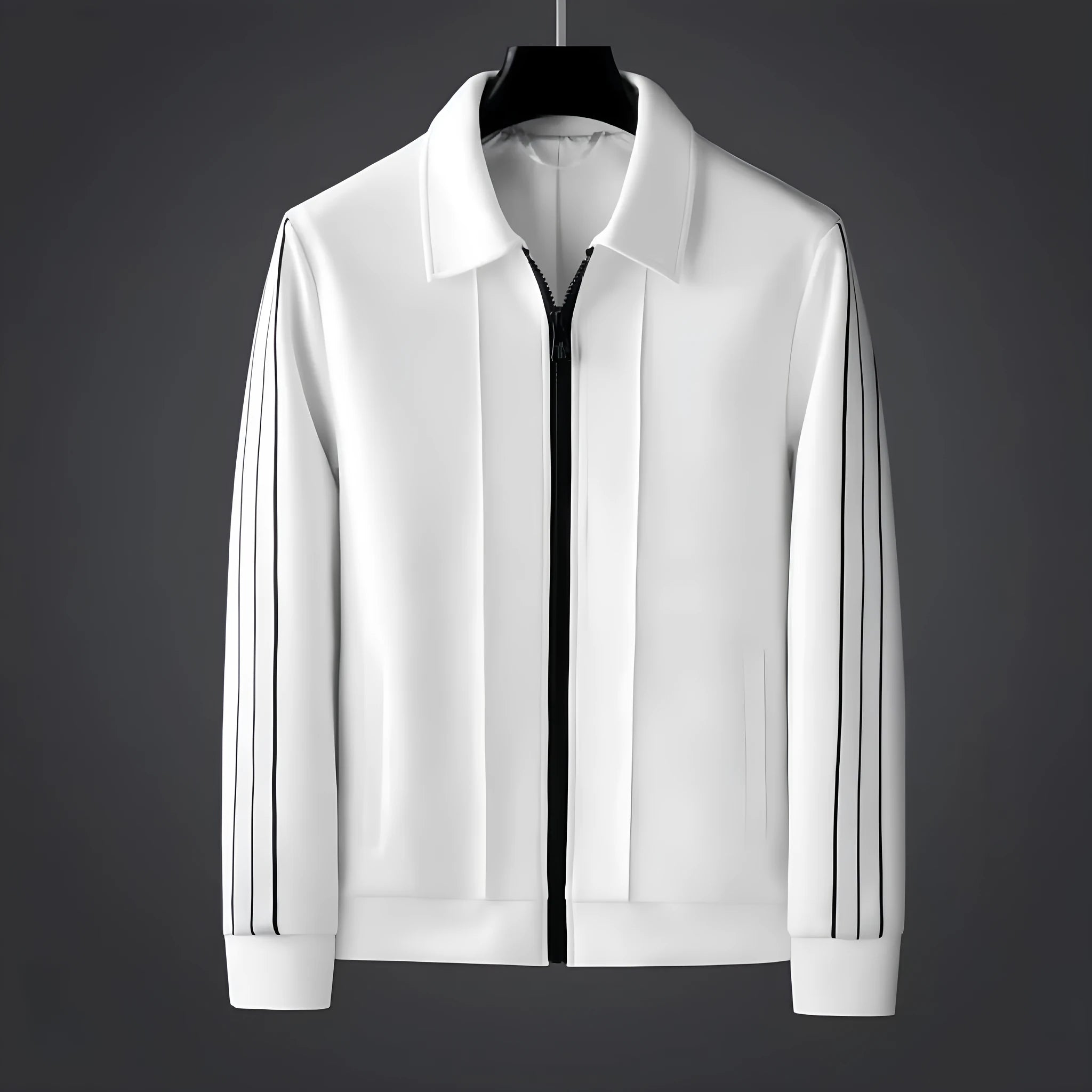 Casual sports men's long-sleeved cardigan sweater baggy coat in black top with cotton fabric