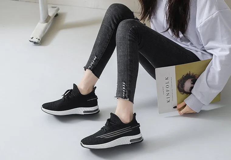 Casual travel shoes for women with soft sole denim upper in pink, black, white, grey colours