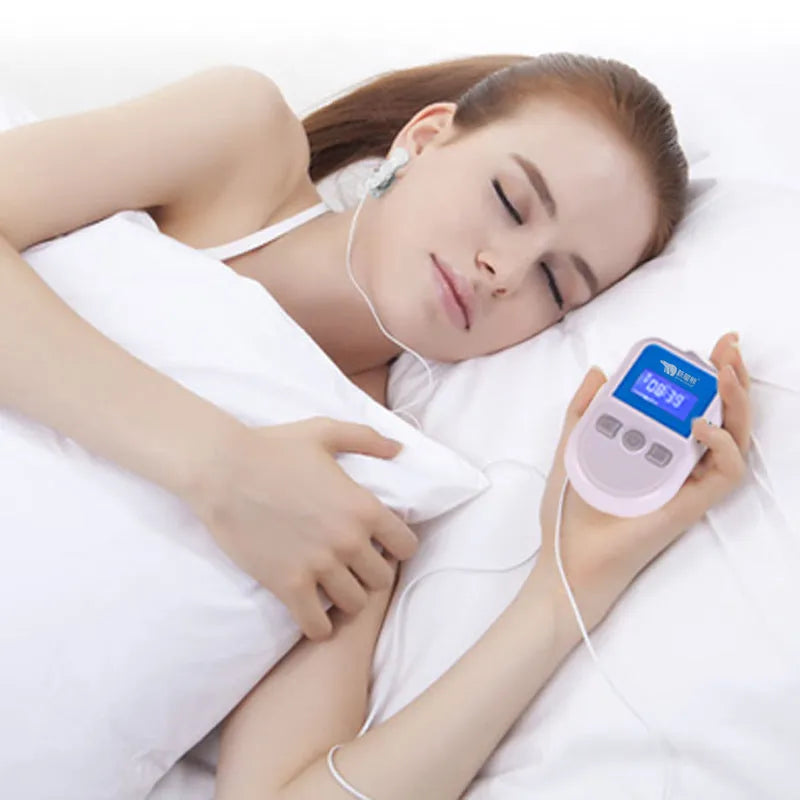 HSM04 white low frequency pulse therapy device for insomnia relief with USB power input