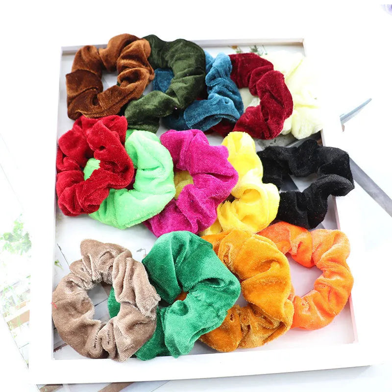 Gold velvet head ring 10cm 40 colour mix handmade wave styling women's hair accessory individually packed