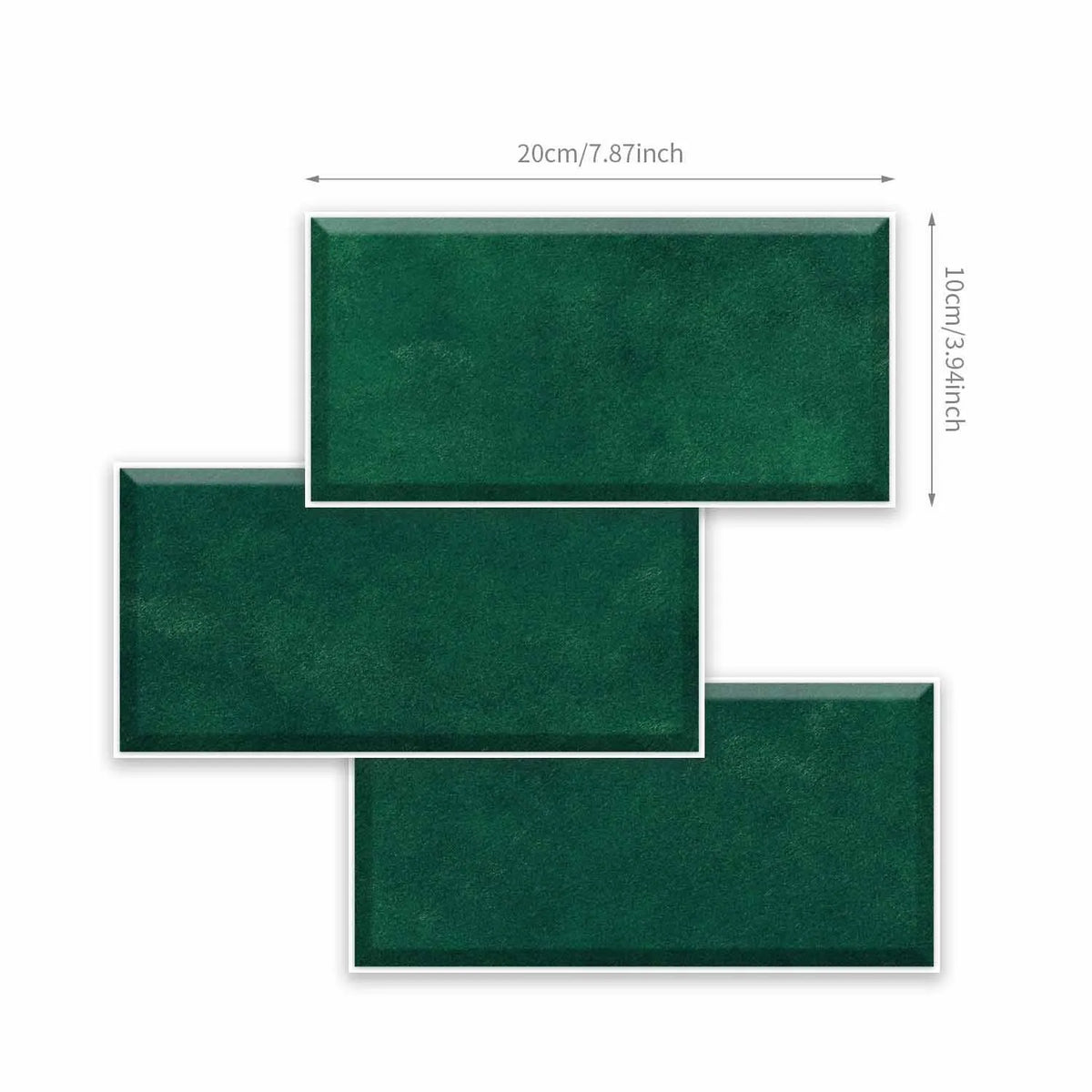 Pack of nine American-style PVC tile stickers in solid colour, flat wall sticker format, specification UB087S9