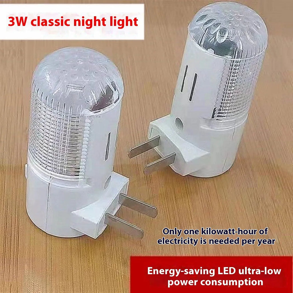 White minimalist plug-in bedside night light with American plug and switchable lighting