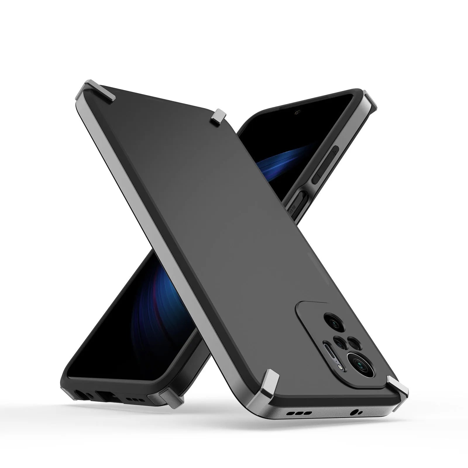 X-four series all-inclusive lens mobile phone case for REDMI Note10 4G in metallic blue
