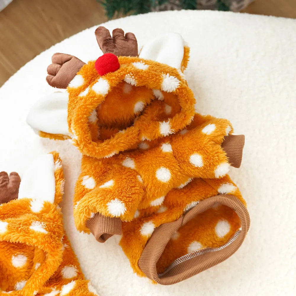 Elk antler Christmas costume for medium-sized dogs with fleece lining in six available sizes