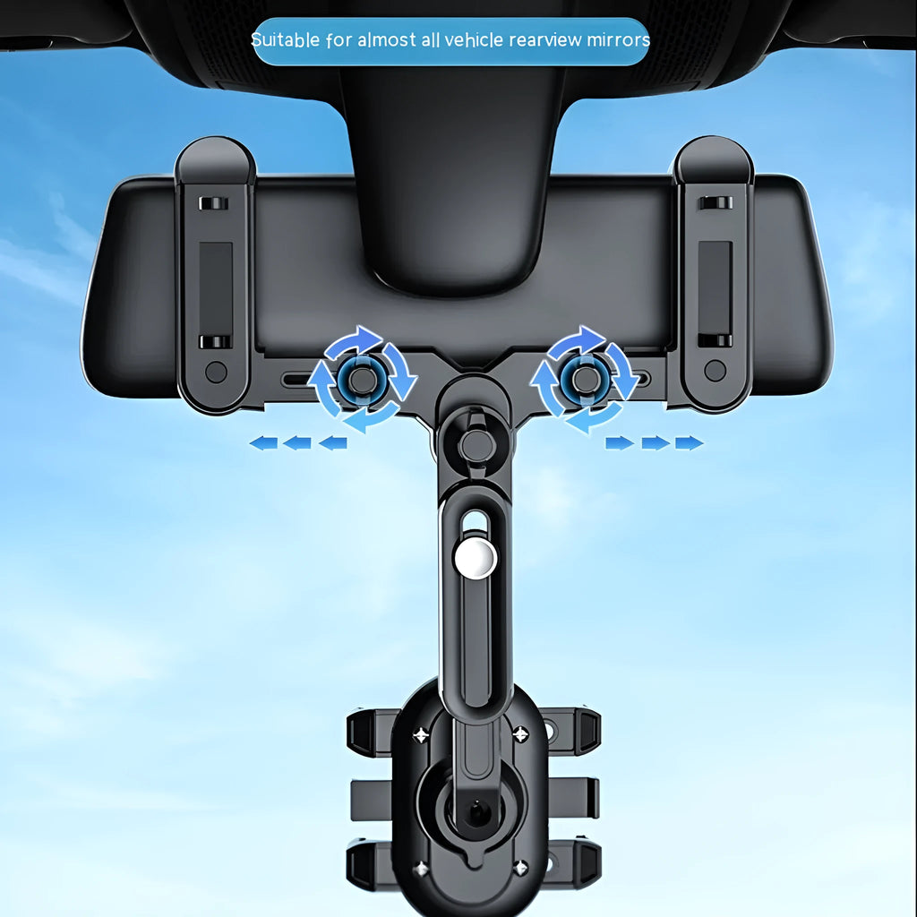 Black ABS automobile rear view mirror bracket with folding rod mechanism