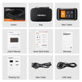 NT809 automotive diagnostic scanner with cables, adapters, and user manual for full vehicle system detection