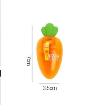Carrot cartoon plastic pencil sharpener with 7cm handle and blade-free student design