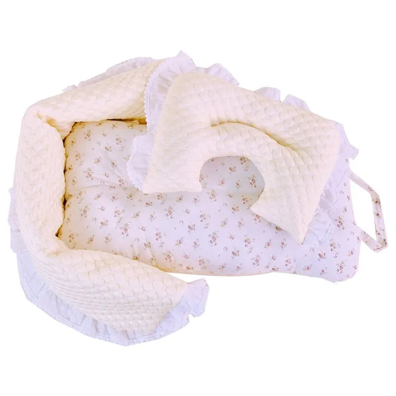 Pet stroller three-piece accessory set with anti-dirty towel, cushion and pillow in pure cotton