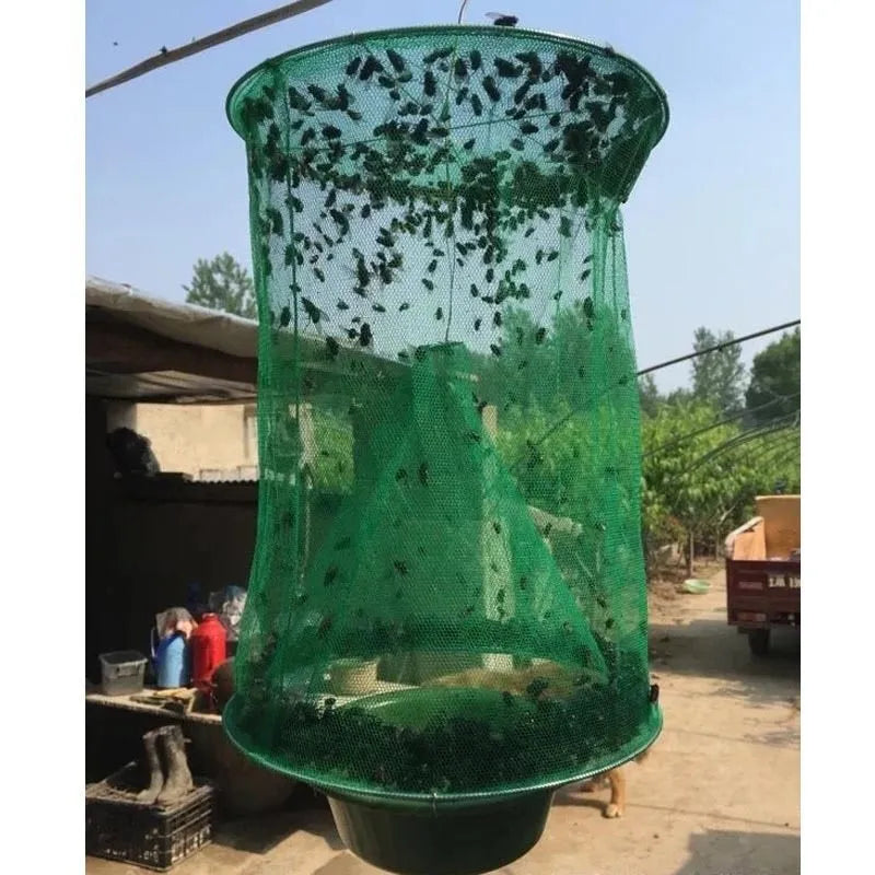 Green fly cage with wire mesh and PP bait bowl, 25x33cm outdoor fly trap