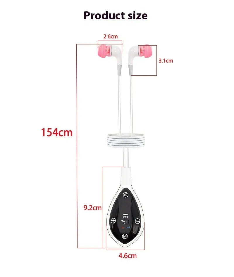 White portable 650nm laser otitis meter set with control box, earplugs, silicone ear caps and charging cable