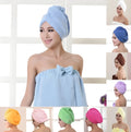 Women's microfiber hair drying cap in a light colour, showing its absorbent fabric and cap shape.