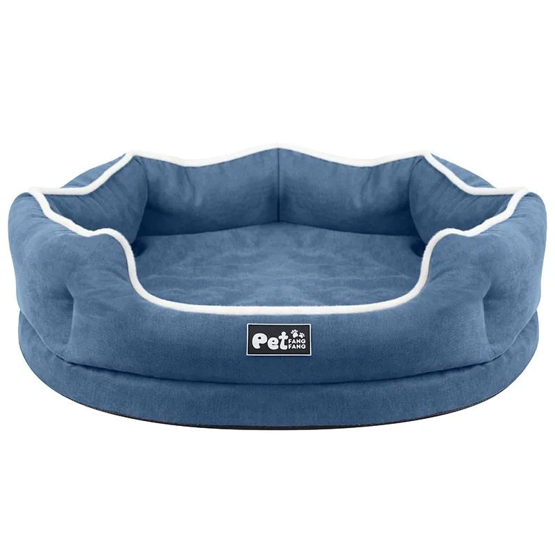 Warm sofa dog cushion in Blue with Liscel fabric cover and sponge fill