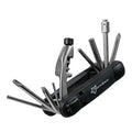 Mountain Cycle 16-in-1 carbon steel bicycle multi tool with socket wrenches and hex keys on a workbench