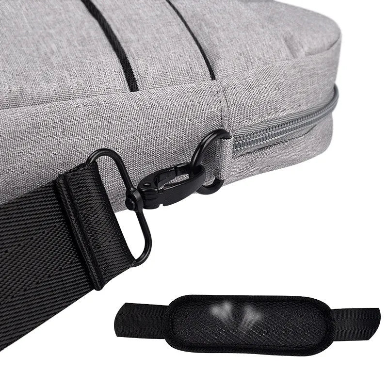 Oxford cloth laptop shoulder bag in matte finish with zipper closure, available in multiple colours and sizes