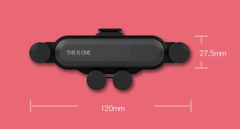 Universal car phone holder attached to vehicle air vent with smartphone securely mounted