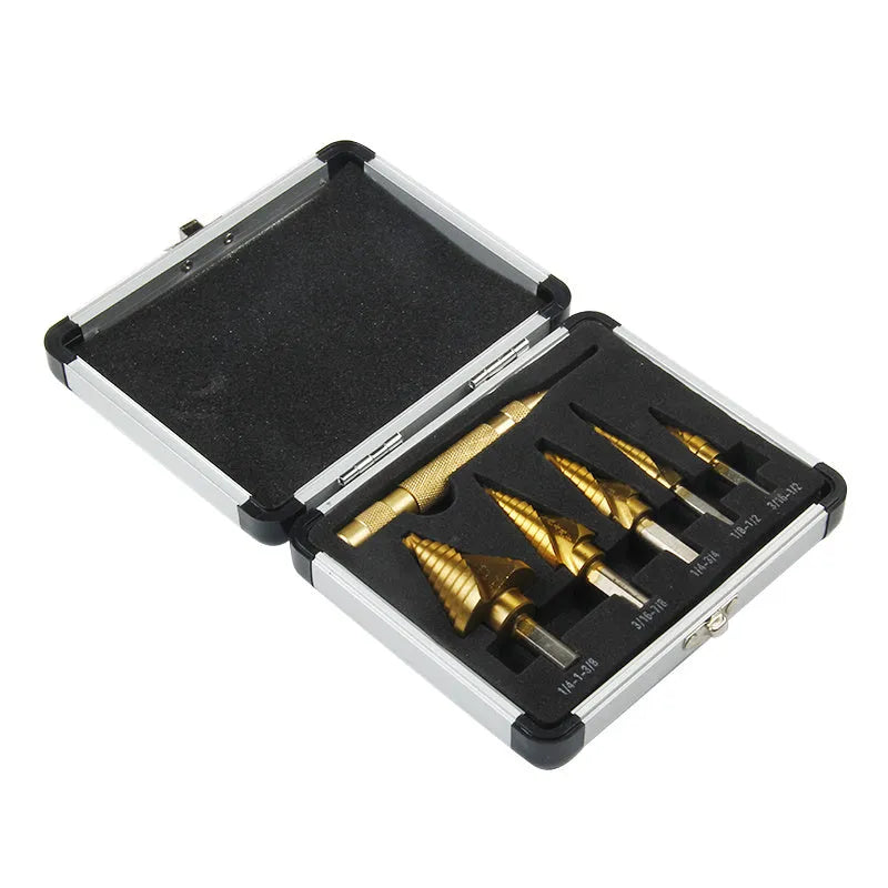 Gold aluminium utility box with steel plate opening mechanism, 58-80mm length