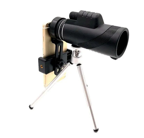 Black 40x60 HD monocular telescope with a 60mm objective lens, shown as a compact handheld device for outdoor viewing.