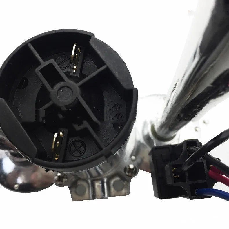 Silver double pipe conjoined electric horn with air pump 12V/24V 110db for car or motorcycle