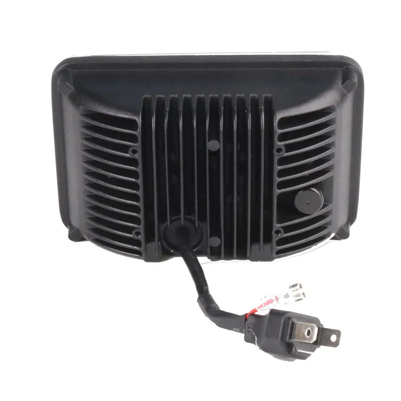 5 inch square black LED car headlight with die-cast aluminium housing and PC lens