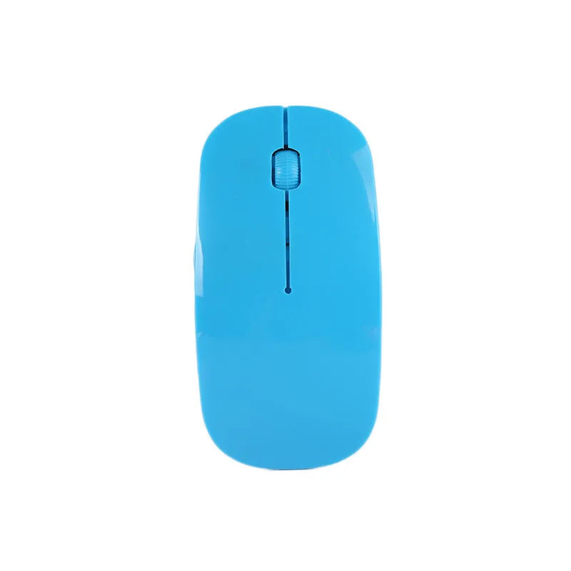 Wireless ultra-thin computer mouse in six colour options with USB receiver