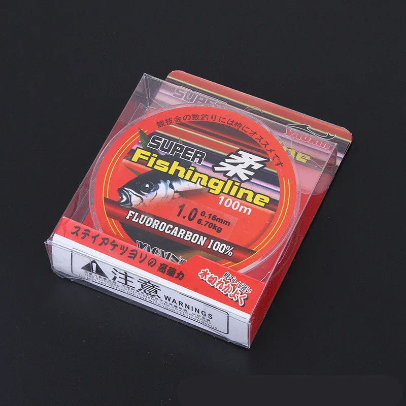 100-metre spool of transparent high-horsepower nylon fishing line for sea and freshwater rod fishing
