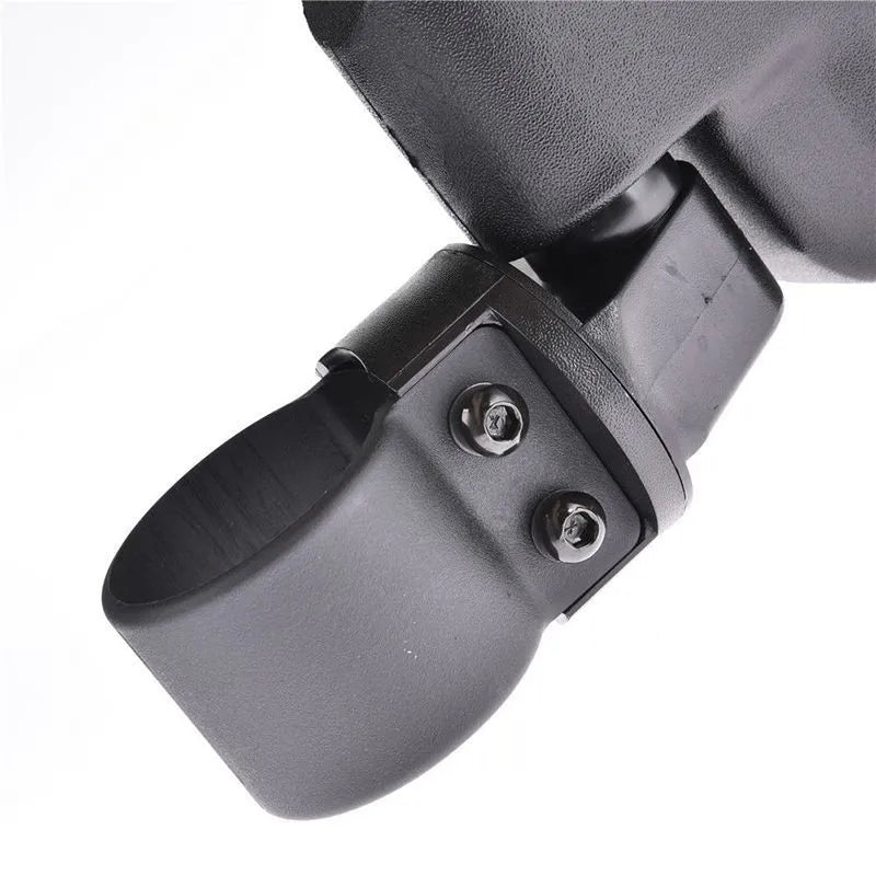 Black universal motorcycle off-road rearview mirror pair for UTV with plastic housing and glass mirror