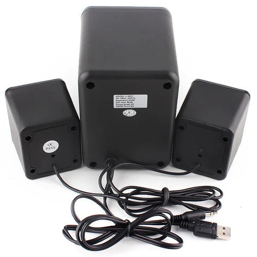 Green 2.1 USB computer speaker with colourful LED lighting and 150cm cable