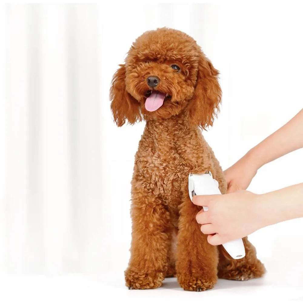 White Pawbby MG-HC001 cordless pet shaver, 190g ABS body, with adjustable comb and USB cable