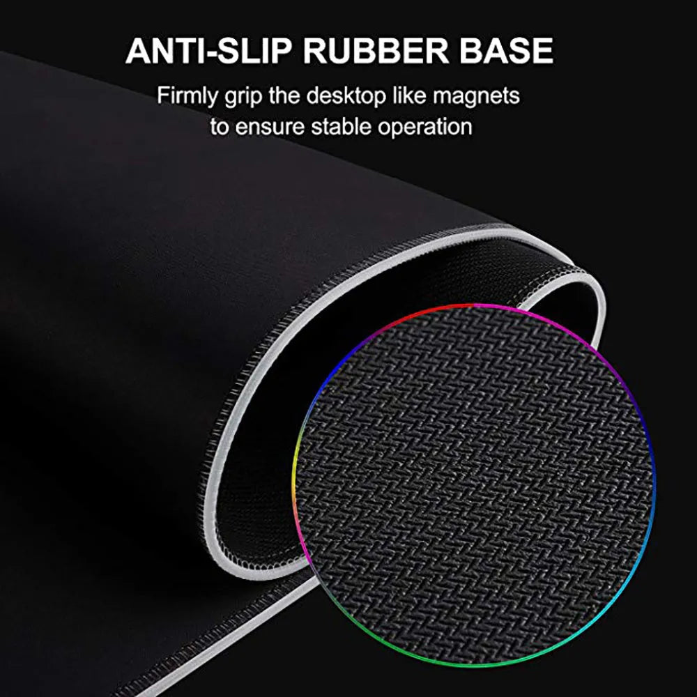 LED super large shiny mouse pad with 11 lighting modes, size 780x300x4mm, black surface with multi-colour backlight
