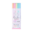 5 double-headed gel pens in different colours showing both chisel and fine bullet tip styles
