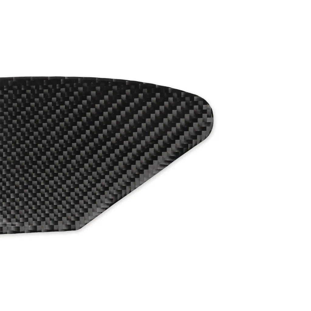 Carbon fibre decorative sticker for covering a USB charging port panel, showing the 3M adhesive backing.