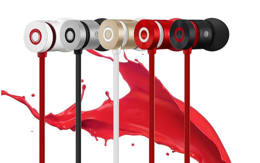 Metal magnetic sports Bluetooth wireless headset in neck-mounted configuration with earpieces