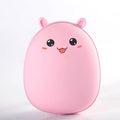 Multifunctional hand warmer power bank in brown and pink, compact size 10.5x8x5cm, with 2600mAh battery