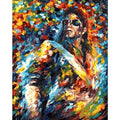 DIY digital painting kit showing 40x50cm frameless canvas with body art design, three brushes, and two hooks.