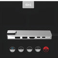 6-in-1 USB C hub, metal grey, with HDMI 4K 30Hz, two USB 3.0, two USB-C PD, and RJ45 Ethernet ports
