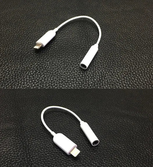 White Lightning to 3.5mm headphone adapter cable for iPhone compatibility