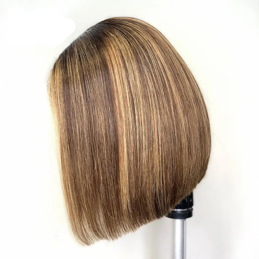 Side split gradient coffee colour wig in high temperature silk fibre, approximately 70cm long