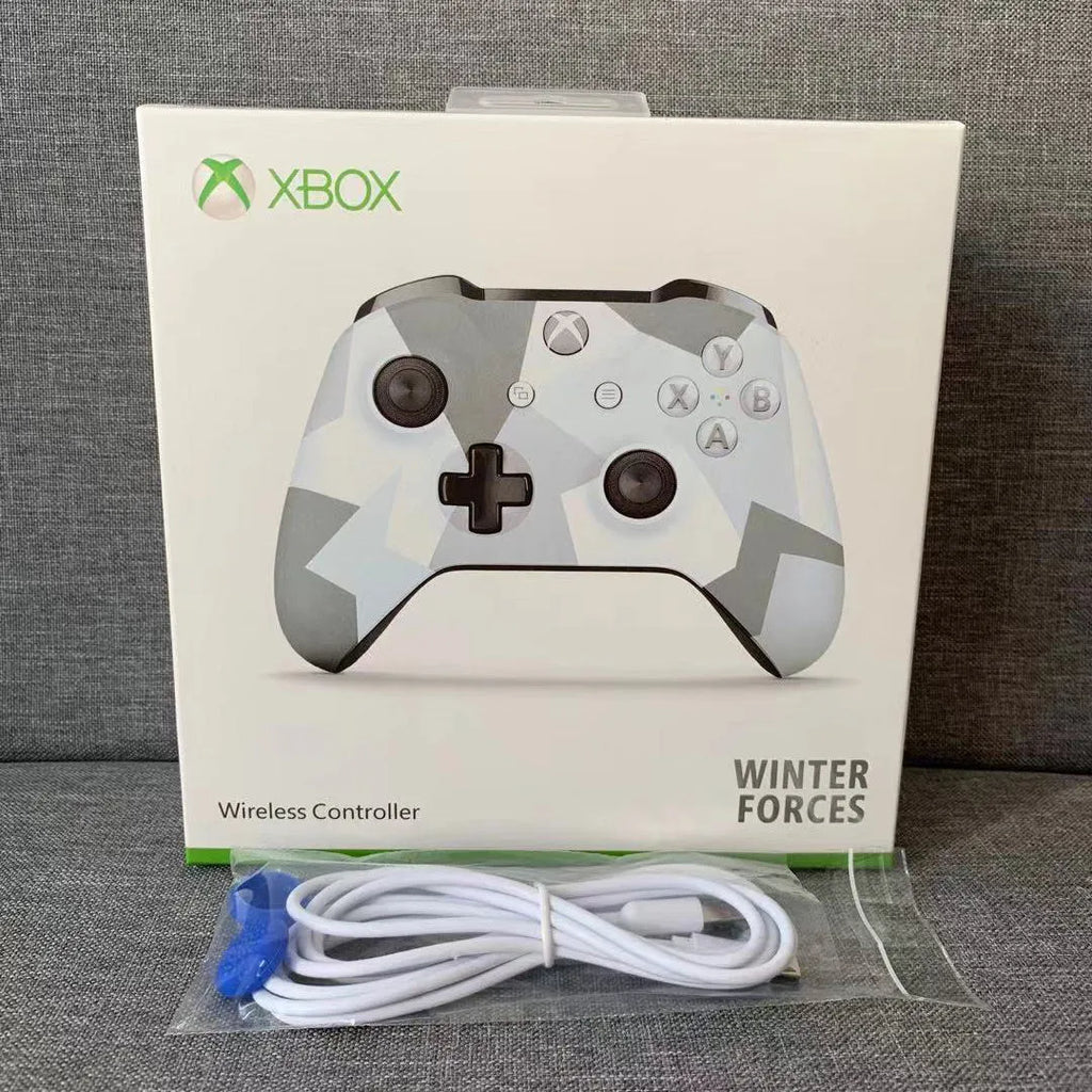 Grey wireless gamepad for Xbox One with Bluetooth connectivity and standard controller layout